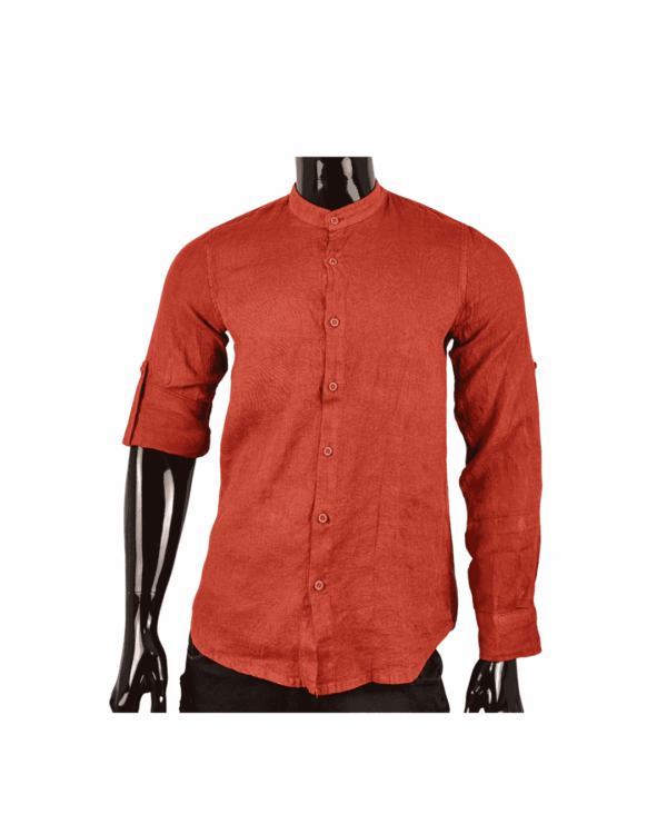 Camisa Lino Mao Granate