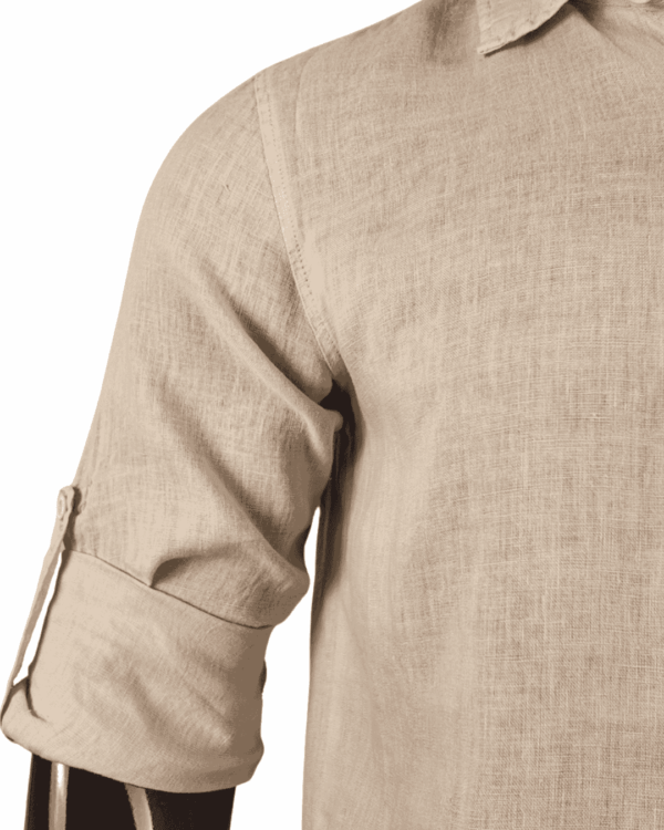 Camisa Lino Clásico Marfil - Imagen 3
